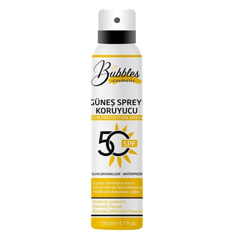 2 Adet Bubbles Kozmetik Güneş Koruyucu Sprey Krem 100ml 